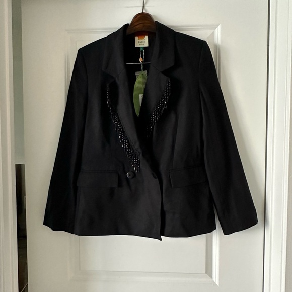 Farm Rio Black Fringe Blazer - Picture 4 of 8
